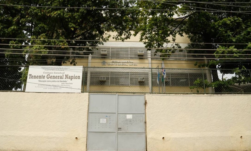 Fachada da escola Escola Municipal Tenente General Napion